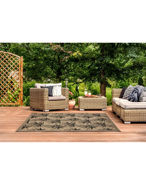 Zdjęcie: Dywan outdoor 120x170 cm Panama 420 Palmy beż, czarny INDAVO