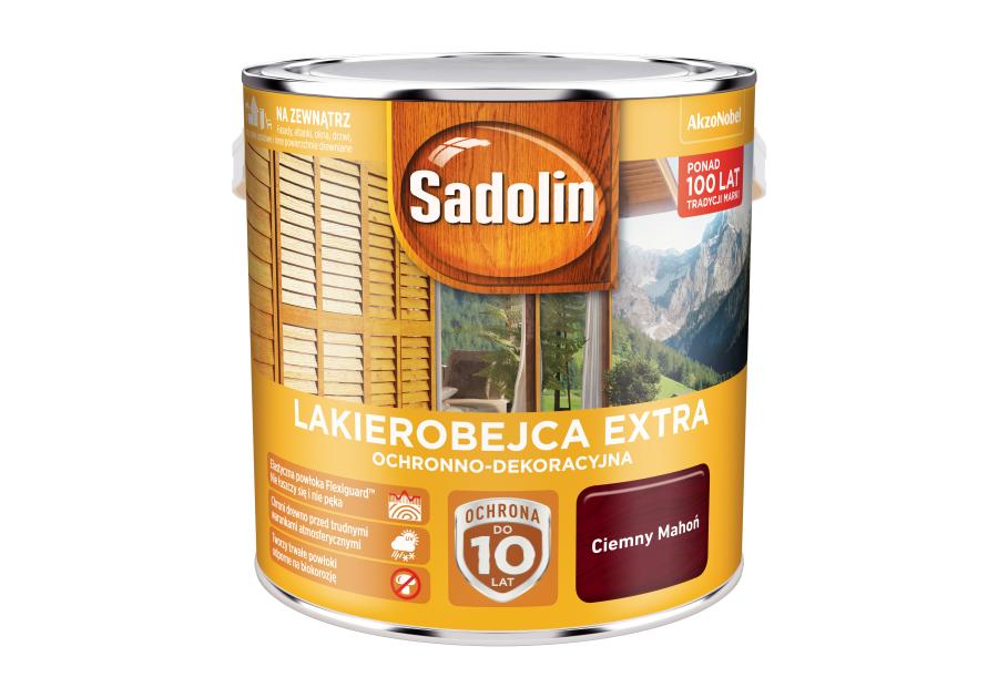 Zdjęcie: Lakierobejca Extra 2,5 L ciemny mahoń SADOLIN