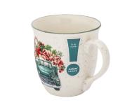 Zdjęcie: Kubek baryłka duża z rantem 630 ml dekoracja zielony świąteczny samochód ALTOM DESIGN