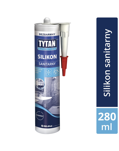 Zdjęcie: Silikon sanitarny bezbarwny 280 ml Euro-Line TYTAN