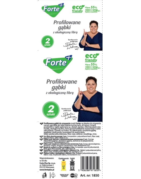 Zdjęcie: Gąbki profilowane z EKO fibrą 2 sztuki FORTE+