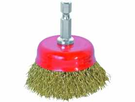 Szczotka doczołowa z trzpieniem 50 mm mosiądz do wiertarki - blister - RAWLPLUG