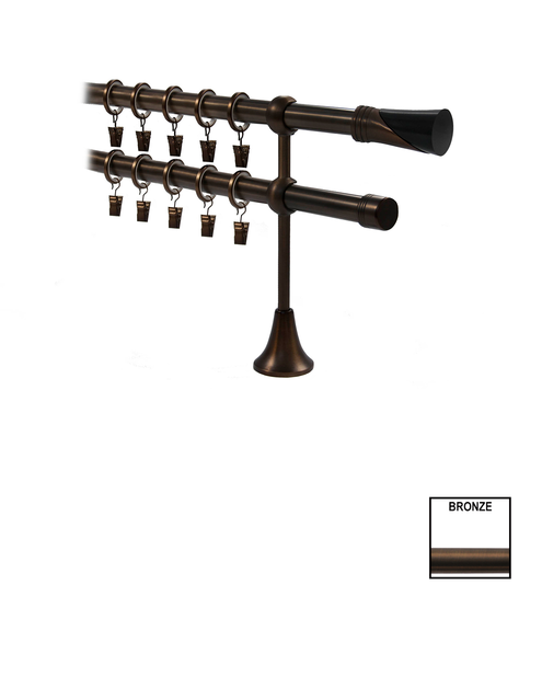 Zdjęcie: Karnisz podwójny Victoria fi 19 mm - 200 cm bronze taza KARWEL