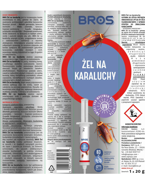 Zdjęcie: Żel na karaluchy 20 g BROS