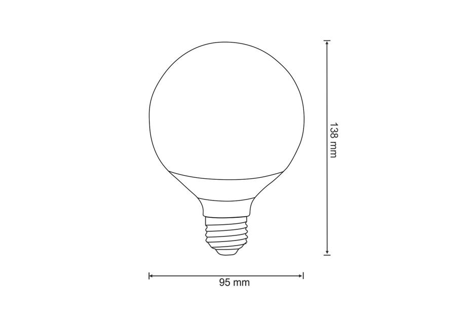 Zdjęcie: Żarówka LED G95 E27 SMDWW 12W 1250 lm pc+aluminium POLUX