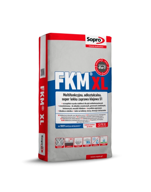 Zdjęcie: Zaprawa klejowa wysokoelastyczna S1 FKM XL 15 kg SOPRO