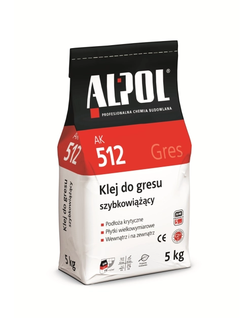 Zdjęcie: Klej szybkowiążący biały wysokoelastyczny 5 kg AK512 ALPOL
