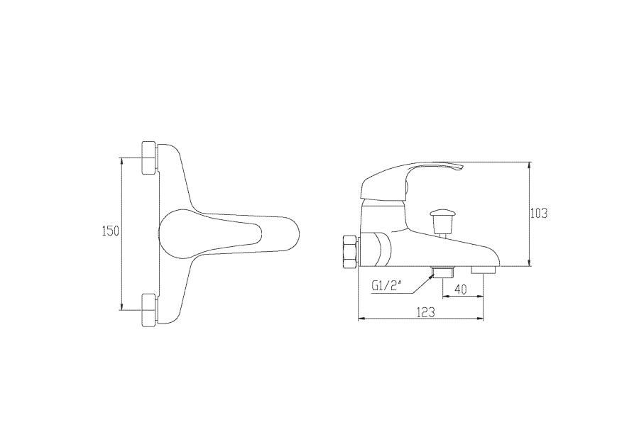 Zdjęcie: Bateria wannowa Mitris chrom INVENA