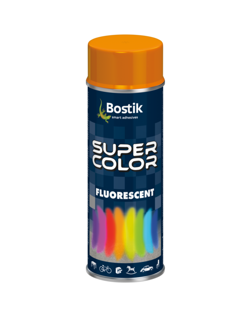 Zdjęcie: Lakier fluorescencyjny Super Color Fluorescent pomarańczowy 400 ml BOSTIK