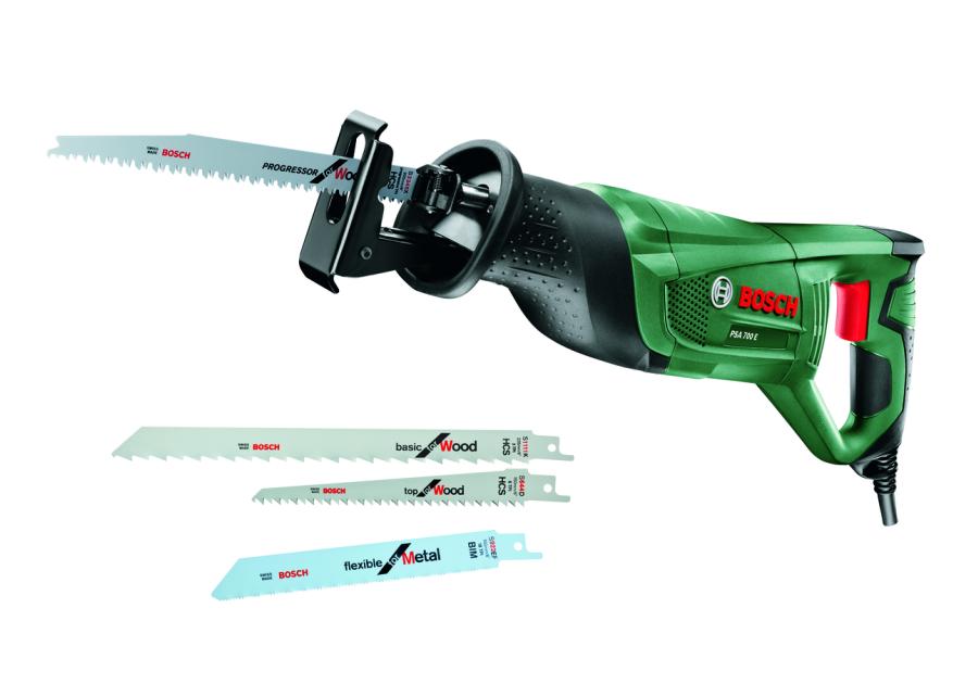 Zdjęcie: Piła szablasta sieciowa 710 W PSA 700E + 3 brzeszczoty BOSCH