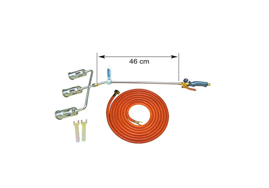 Zdjęcie: Palnik dekarski z potrójną dyszą 50 mm, wąż 5 m PROLINE