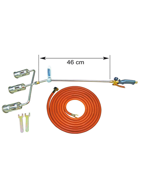 Zdjęcie: Palnik dekarski z potrójną dyszą 50 mm, wąż 5 m PROLINE