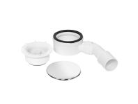 Zdjęcie: Syfon brodzikowy niski wys. 60 mm pokrywa abs chrom 113 mm z zaworem zwrotnym MCALPINE