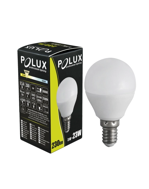 Zdjęcie: Żarówka LED G45 E14  3,5 W 230 lm pc+aluminium POLUX