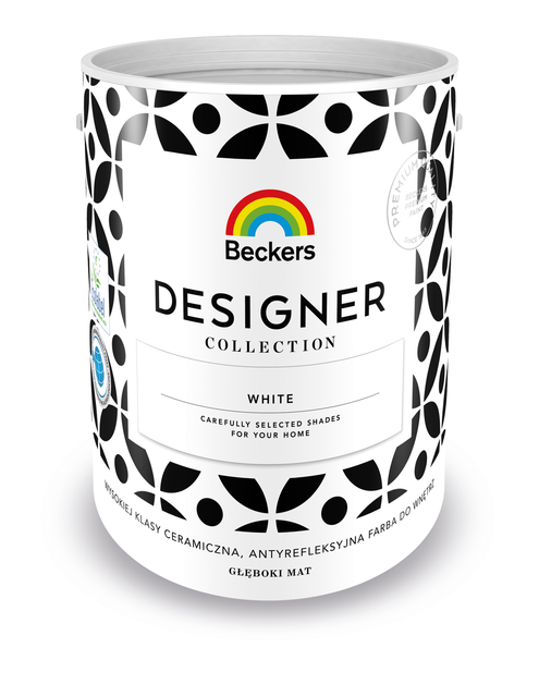 Zdjęcie: Farba ceramiczna do ścian i sufitów Beckers Designer Collection biała 5 L BECKERS