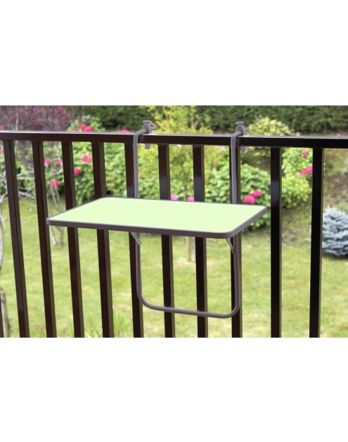 Zdjęcie: Stolik balkonowy 60x40 cm blat MDF w kolorze zielonym, składany VOG