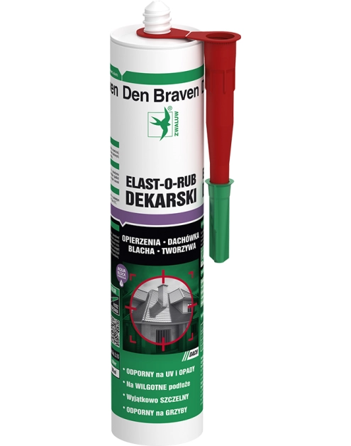 Zdjęcie: Uszczelniacz dekarski Elast-O-Rub ceglasty 280 ml DEN BRAVEN