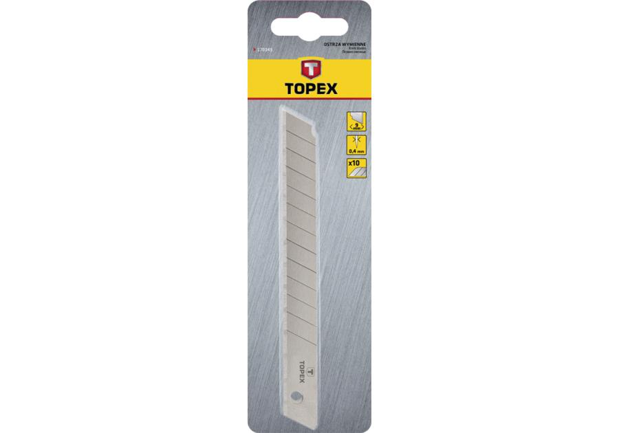 Zdjęcie: Ostrza łamane wymienne 9 mm, 10 sztuk TOPEX