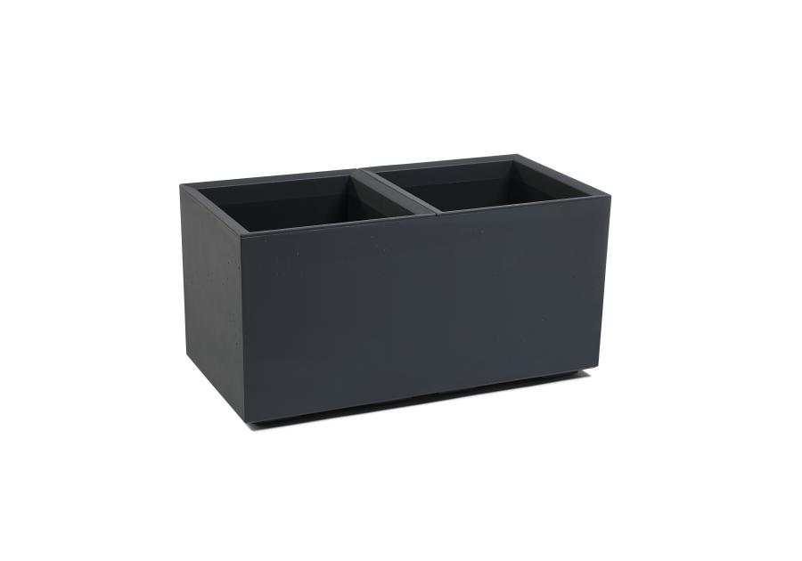 Zdjęcie: Donica Karo recycled 80x40x40 cm beton antracyt LAMELA