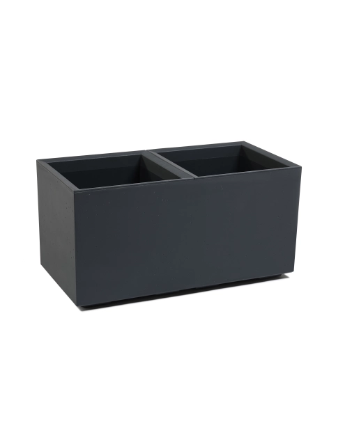 Zdjęcie: Donica Karo recycled 80x40x40 cm beton antracyt LAMELA