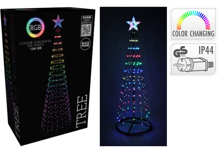 Zdjęcie: Choinka RGB multikolor z pilotem zewnętrzna 150 cm KOOPMAN