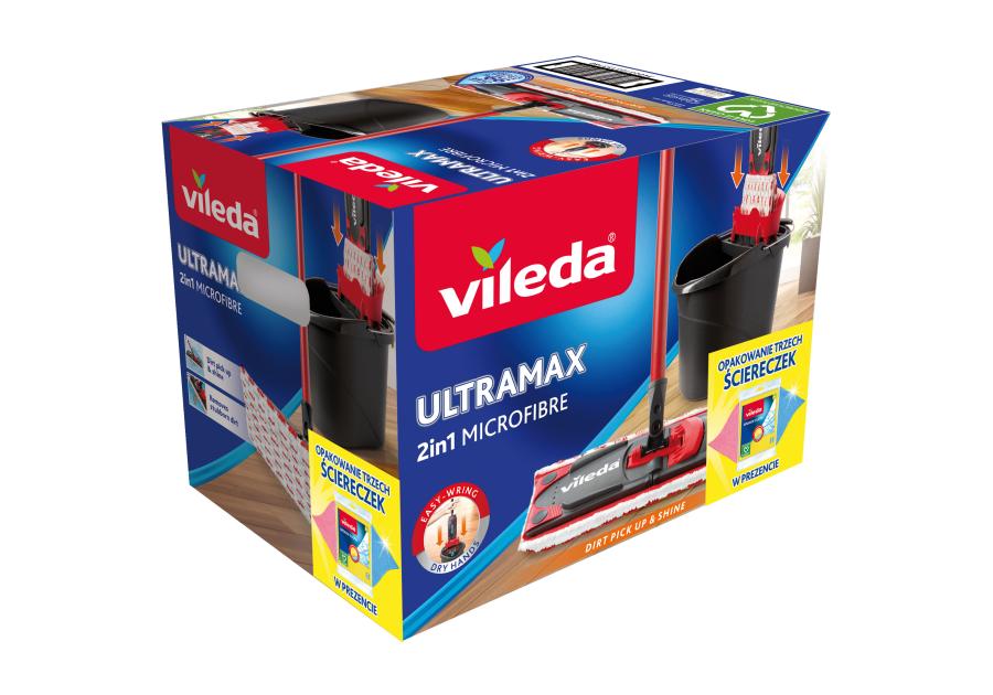 Zdjęcie: Zestaw Ultramax Box - mop płaski + wiadro + pucerka 3 szt. VILEDA