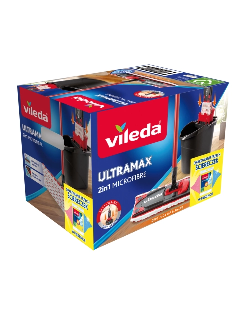 Zdjęcie: Zestaw Ultramax Box - mop płaski + wiadro + pucerka 3 szt. VILEDA