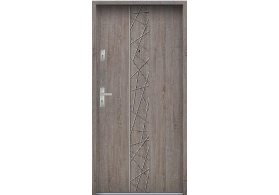 Zdjęcie: Drzwi wejściowe do mieszkań Bastion N-53 Dąb szary 80 cm prawe ODP KR CENTER