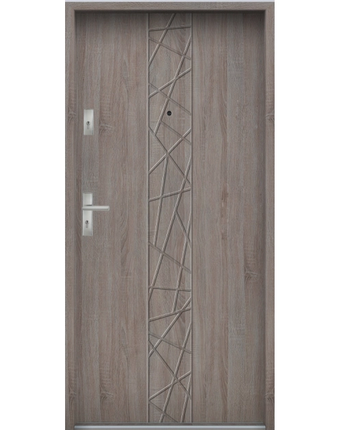 Zdjęcie: Drzwi wejściowe do mieszkań Bastion N-53 Dąb szary 80 cm prawe ODP KR CENTER