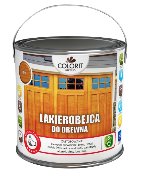 Zdjęcie: Lakierobejca do drewna, mahoń 2,5 L COLORIT