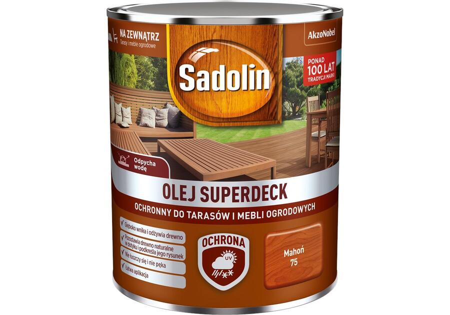Zdjęcie: Olej do drewna 0,75 L mahoń Superdeck SADOLIN