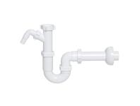 Zdjęcie: Syfon zlewozmywakowy rurowy pojedynczy bez spustu z wyjściem na pralkę/zmywarkę TYCNER