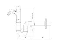 Zdjęcie: Syfon zlewozmywakowy rurowy pojedynczy bez spustu z wyjściem na pralkę/zmywarkę TYCNER