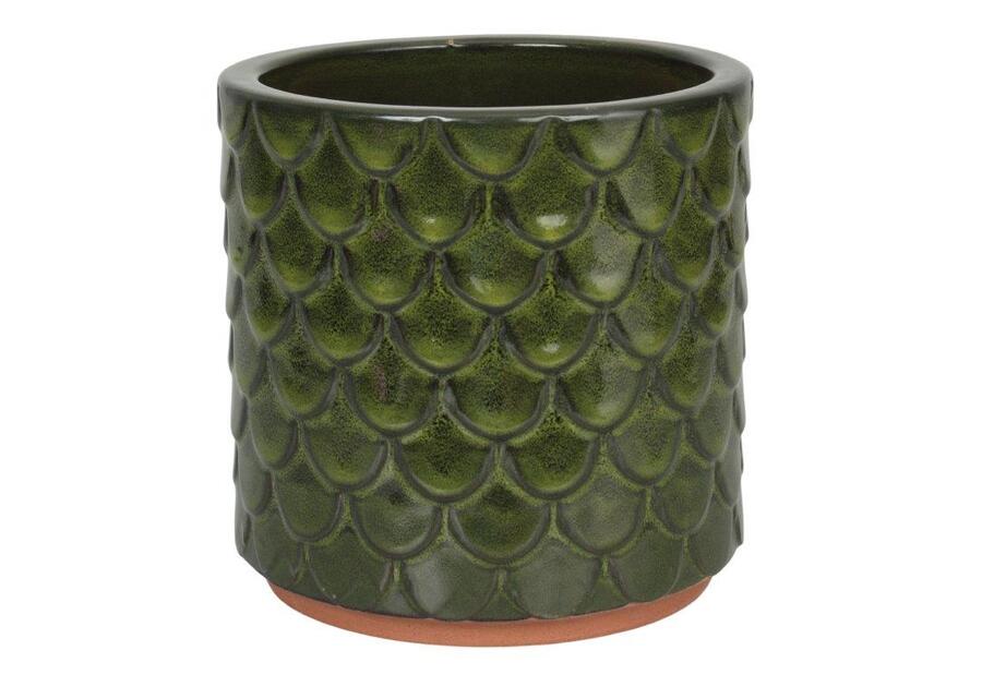 Zdjęcie: Donica ceramika szkliwiona Cylinder 17x16 cm zielony CERMAX