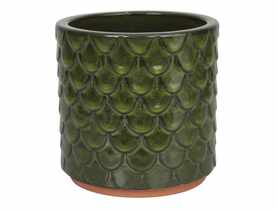 Donica ceramika szkliwiona Cylinder 17x16 cm zielony CERMAX