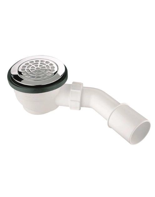 Zdjęcie: Syfon brodzikowy wys. 80 mm z odejściem 40/50 mm pokrywa mosiądz chrom 113 mm MCALPINE