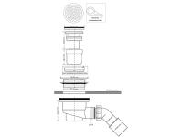 Zdjęcie: Syfon brodzikowy wys. 80 mm z odejściem 40/50 mm pokrywa mosiądz chrom 113 mm MCALPINE