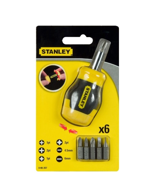 Zdjęcie: Wkrętak multibit krótki +7 końcówek STANLEY