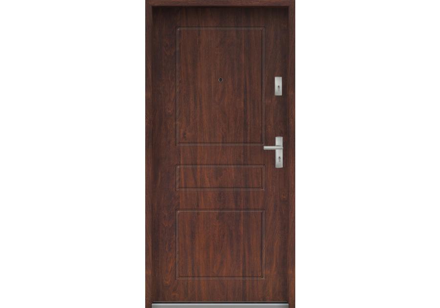 Zdjęcie: Drzwi wejściowe do mieszkań Bastion T-56 Kasztan 90 cm lewe ODR KR CENTER
