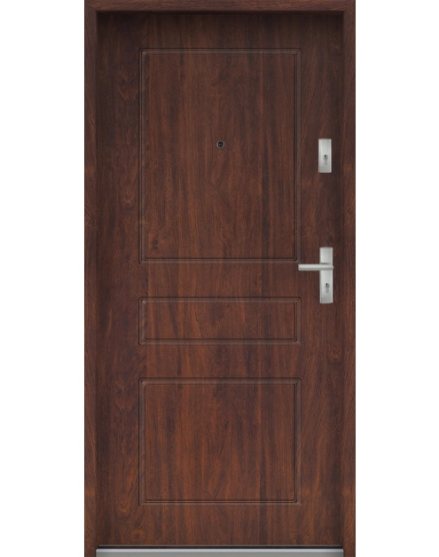 Zdjęcie: Drzwi wejściowe do mieszkań Bastion T-56 Kasztan 90 cm lewe ODR KR CENTER