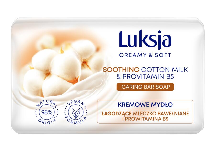 Zdjęcie: Mydło w kostce Creamy & Soft mleczko bawełniane i prowitamina B5 0,09 kg LUKSJA