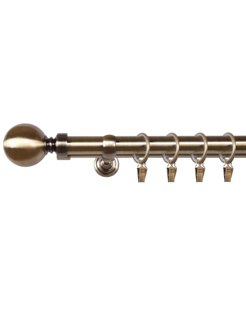 Zdjęcie: Karnisz podwójny Triest zakończenie kula 25x19 mm antyczny mosiądz 200 cm MARDOM