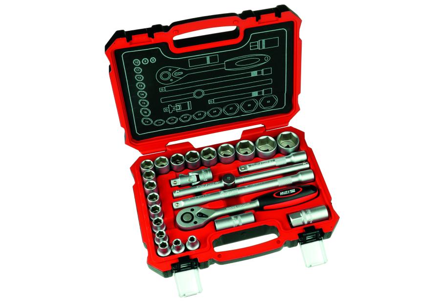 Zdjęcie: Klucze nasadowe CrV 25 szt. 18x1/2 DEDRA