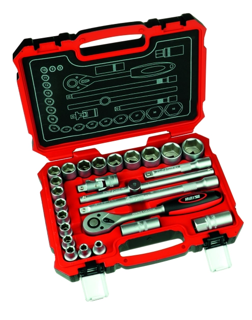 Zdjęcie: Klucze nasadowe CrV 25 szt. 18x1/2 DEDRA