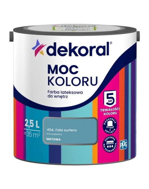 Zdjęcie: Farba lateksowa Moc Koloru Fala surfera 2,5 L DEKORAL