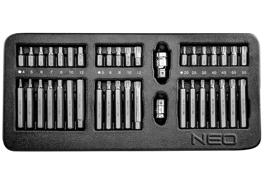 Zdjęcie: Końcówki wkrętakowe 30-75 mm, zestaw 40 sztuk, wkładka NEO