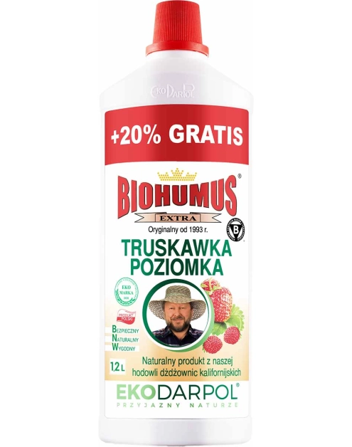 Zdjęcie: Nawóz Biohumus Extra Truskawka poziomka 1 L + 20% gratis EKODARPOL
