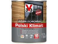 Zdjęcie: Lazura ochronna Polski Klimat Wysoka Odporność Sosna skandynawska 2,5 L V33