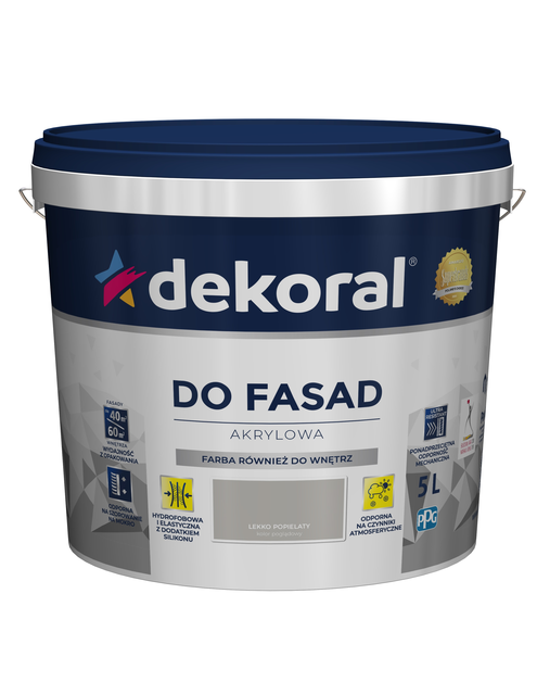 Zdjęcie: Farba fasadowa lekko popielaty 5 L Polinit DEKORAL