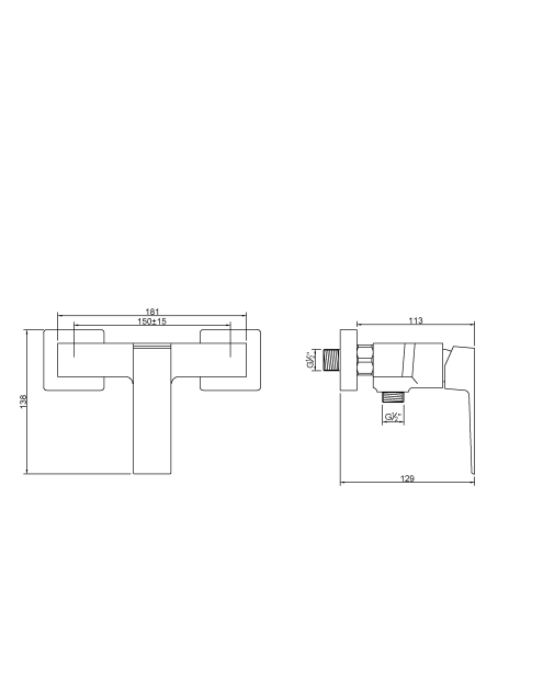 Zdjęcie: Bateria natryskowa Paros chrom INVENA